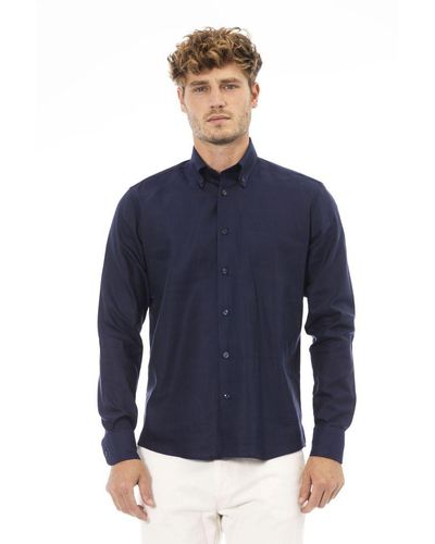 Baldinini Blue Cotton Shirt