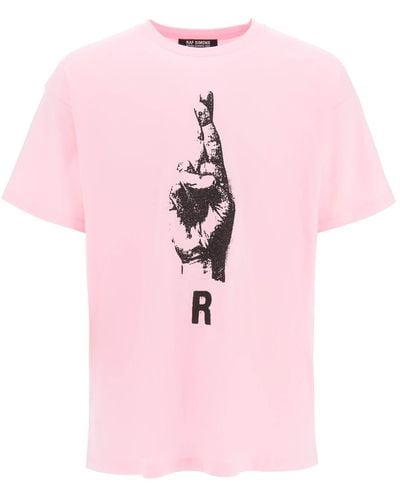 Raf Simons Hand Sign T-shirt - Pink