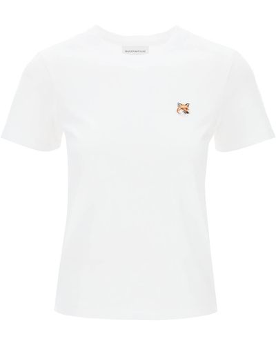 Maison Kitsuné Maison Kitsune Fox Head Crew-Neck T-Shirt - White
