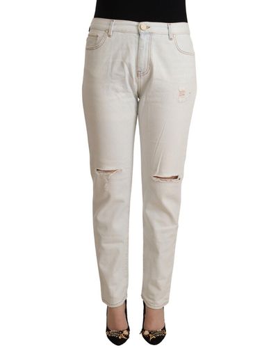 Pinko Mid Waist Skinny Denim Jeans - White
