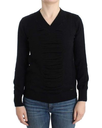 CoSTUME NATIONAL V-neck Wool Sweater Black Sig12087