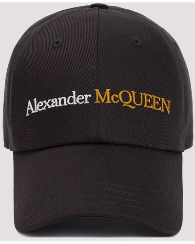 Alexander McQueen Black Gold Classic Logo Bicolor Cotton Hat