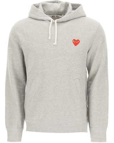 COMME DES GARÇONS PLAY Hoodie With Logo Patch - Grey