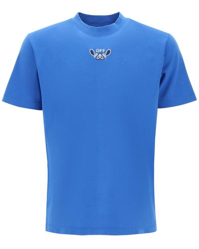 Off-White c/o Virgil Abloh "bandana Arrow Pattern T-shirt - L Blu - Blue