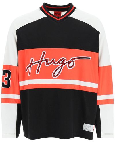 HUGO Hugo Dalado Mesh Hockey Sweatshirt - Red