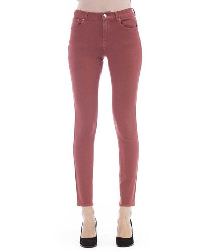 Jacob Cohen Burgundy Cotton Jeans & Pant - Red