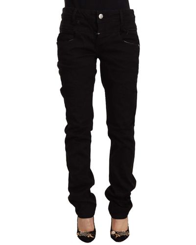 Acht Black Low Waist Cotton Stretch Denim Skinny Jeans