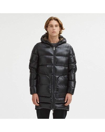 Centogrammi Reversible Hooded Duck Feather Jacket - Dual Tones - Black