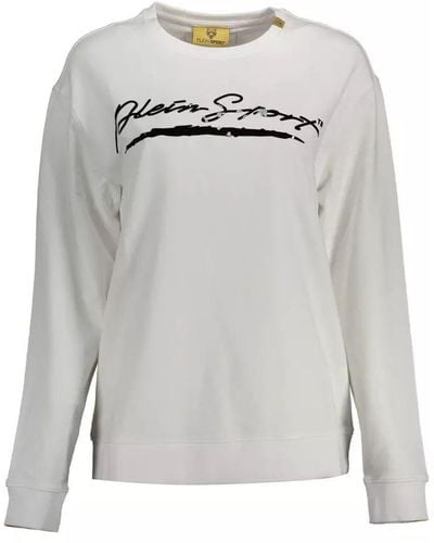 Philipp Plein White Cotton Jumper - Grey