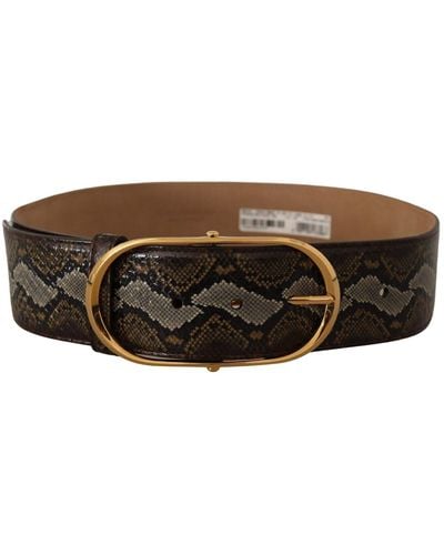 Dolce & Gabbana Elegant Oval Buckle Leather Belt - Black