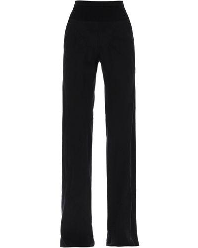 Rick Owens Bias Trousers With Slanted Cut And - Black