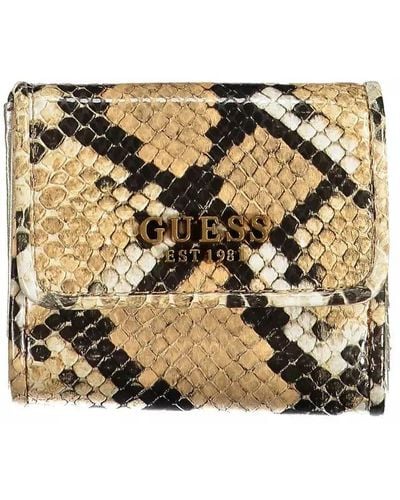 Guess Elegant Beige Wallet With Contrasting Accents - Metallic