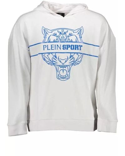 Philipp Plein White Cotton Jumper - Blue