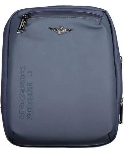 Aeronautica Militare Sleek Shoulder Bag With Laptop Compartment - Blue