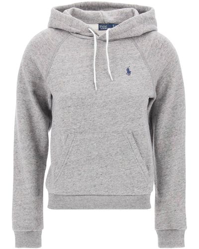 Polo Ralph Lauren Hooded Sweatshirt With Embroidered Logo - Gray