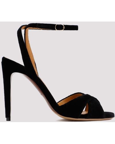 Ralph Lauren Collection Black Velvet Kandice Heel Sandal