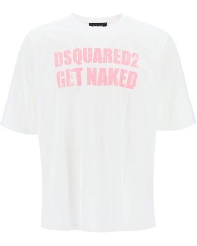 DSquared² Skater Fit Printed T Shirt - Pink