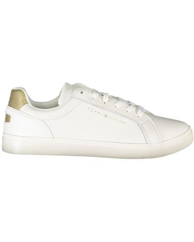 Tommy Hilfiger Chic Lace-Up Trainers With Contrast Details - White