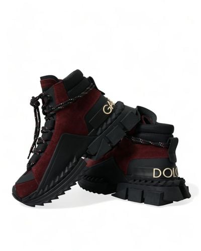 Dolce & Gabbana Super King High Top Sneakers Shoes - Black
