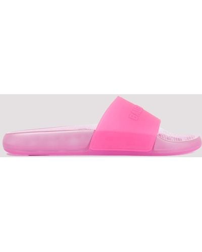 Balenciaga Pink Rubber Pool Transparent Slides Slippers