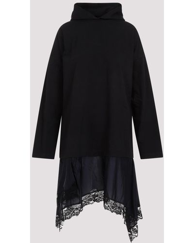 Balenciaga Black Cotton Hooded Hybrid Dress