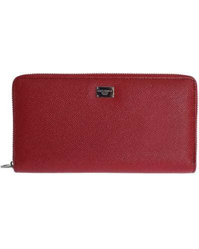 Dolce & Gabbana Elegant Leather Continental Wallet - Red