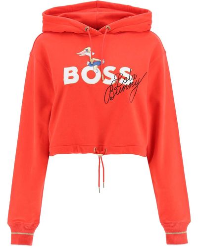 BOSS Lola Bunny Cropped Hoodie - Red