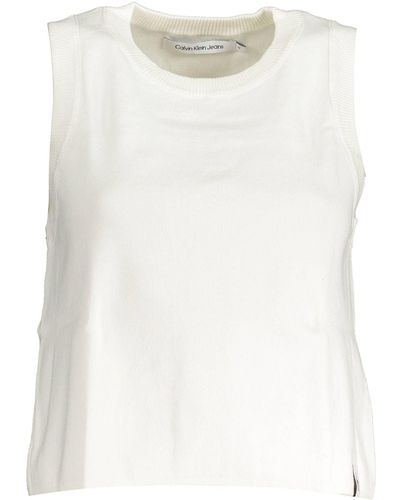 Calvin Klein Cotton Tops & T-shirt - White