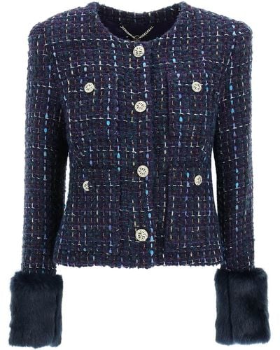 MARCIANO BY GUESS 'secret' Tweed Jacket - Blue