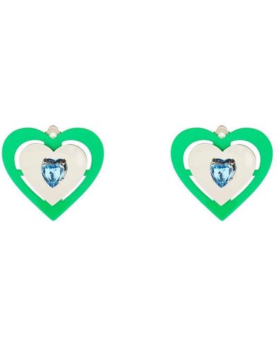 Safsafu 'green Neon Heart' Clip On Earrings - Blue