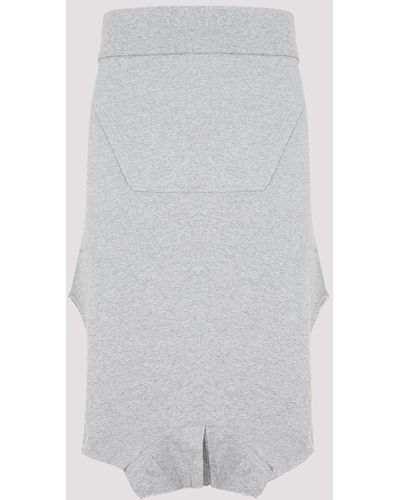 Givenchy Light Grey Melange Classic Fit Hoodie Cotton Skirt