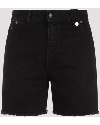 Egonlab Black Stonewashed Cotton Denim Shorts