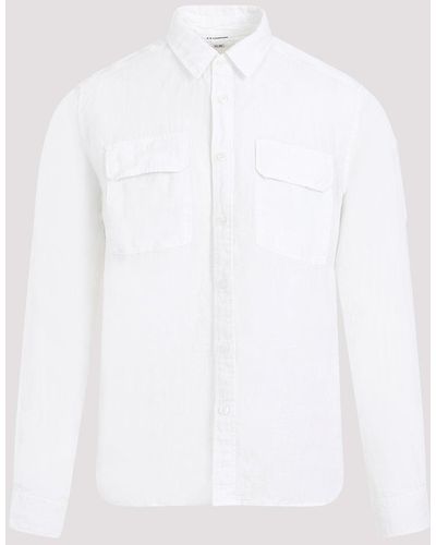 C.P. Company Gauze White Linen Linen Pocket Shirt