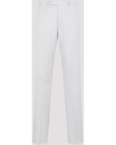 Dior Grey Wool Trousers - White