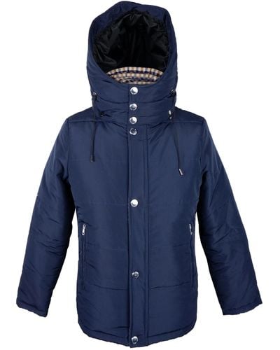 Aquascutum Elegant Jacket With Removable Hood - Blue