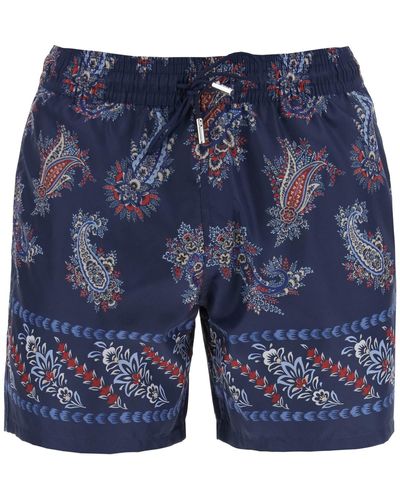 Etro Bermuda Mare Paisley Foliage - Blue