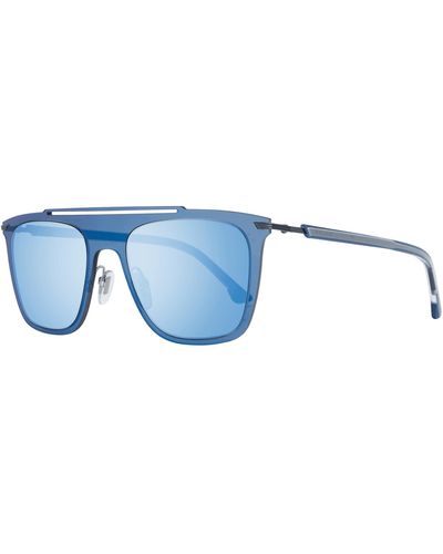 Police Pl581m Mirrored Rectangle Sunglasses - Blue