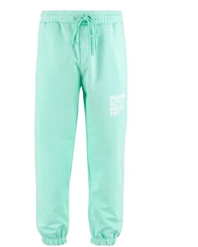 Pharmacy Industry Emerald Cotton Pants With Logo Detail - Green