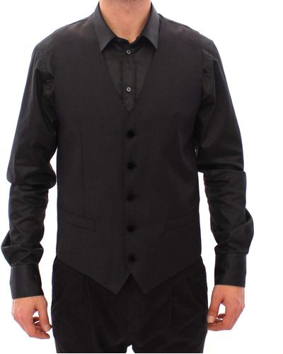 Dolce & Gabbana Dolce Gabbana Wool Formal Dress Vest Gilet Weste - Black