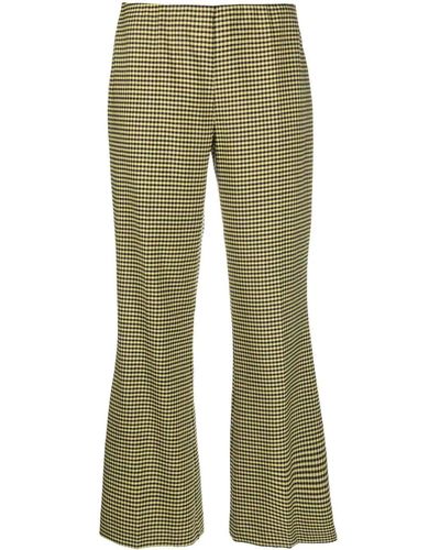 P.A.R.O.S.H. Houndstooth Flared Trousers - Green