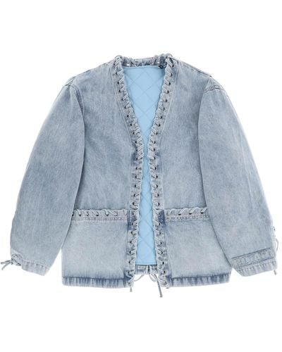 ROTATE BIRGER CHRISTENSEN Oversized Denim Jacket - Blue