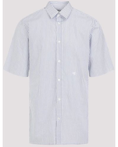 Maison Margiela White Blue Ss Cotton Shirt