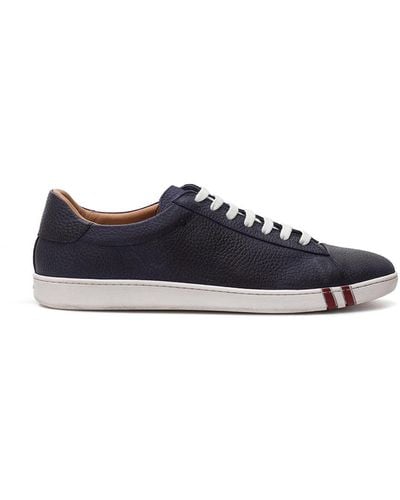 Bally Blue Leather Trainers