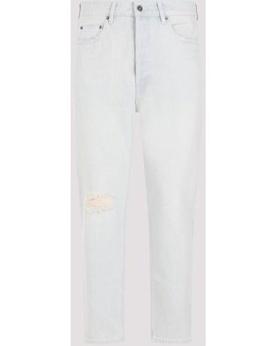 Golden Goose Blue Bleached Washed Cotton Denim Jeans - White