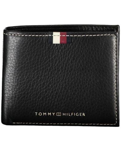 Tommy Hilfiger Elegant Leather Wallet With Contrast Stitching - Black