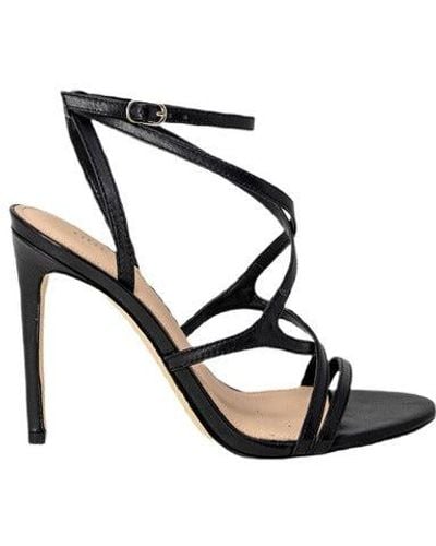 Guess Leather Round Toe Sandals - Black