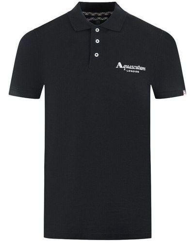 Aquascutum Black Cotton Polo Shirt