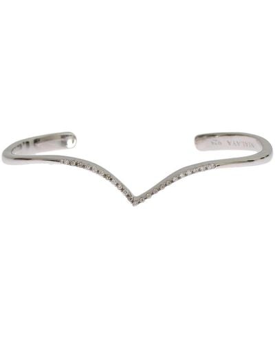 Nialaya Skyfall Cz 925 Silver Bangle Bracelet - Metallic