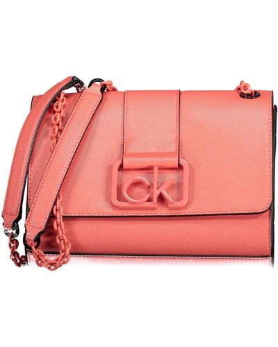 Calvin Klein Chic Shoulder Bag With Magnet Closure - Pink