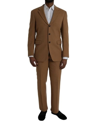 Prada Cashmere 2 Piece Single Breasted Suit - Brown